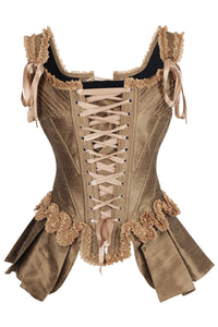 Gold Historically Inspired Corset Overbust with Bustle