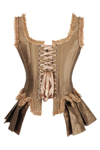 Gold Historically Inspired Corset Overbust with Bustle