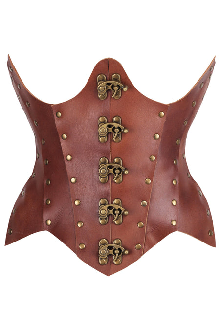 Handmade Nappa Leather Corset with Antique Brass Detailing – Premium Quality and Craftsmanship