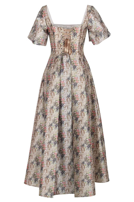 Floral Bloom Corset Dress with Flutter Sleeves
