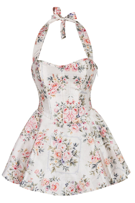 Vintage Rose Halter Corset Dress