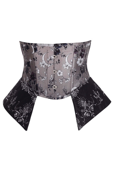 Moonlit Garden Underbust Corset with Gothic Peplum Panels