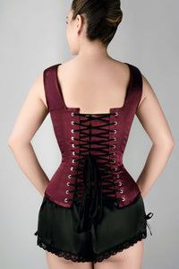 Corset Story WTVIC014 Burgundy V Neck Waist Taming Overbust With Straps