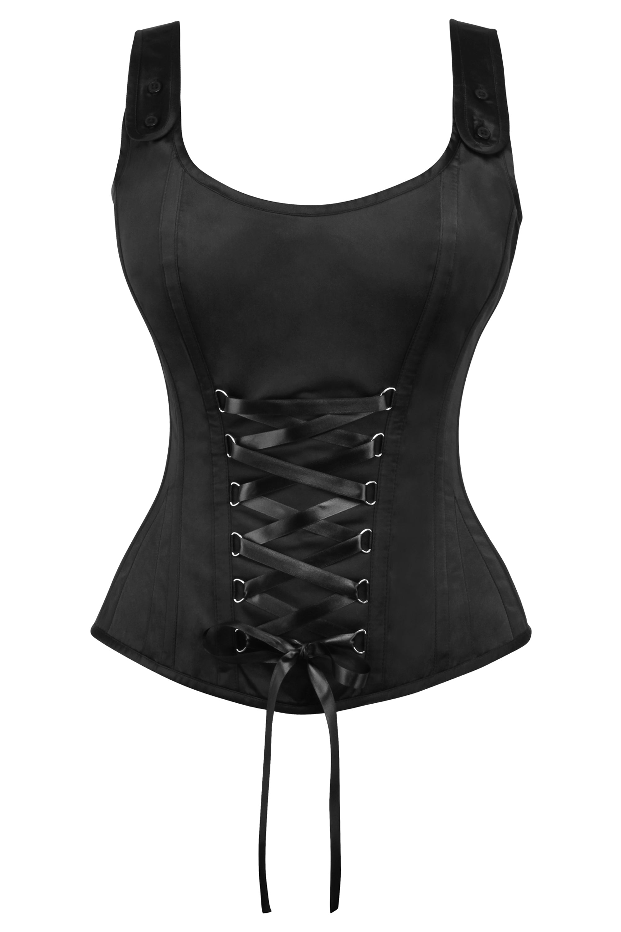 Corset Story BURWTA1315JBK Overbust With Hip Panels And Curved Hem