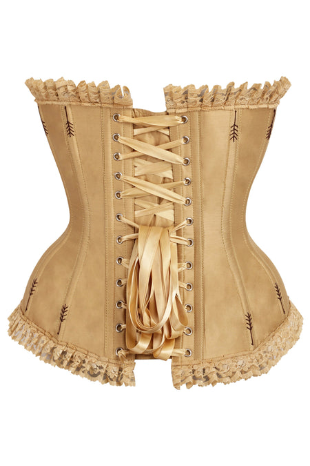 Ornate Gold Overbust Corset with Flossing