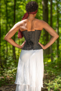 BROWN WAIST TAMING STEAMPUNK CORSET WITH CHAINS
