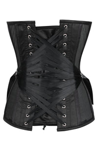 Corset Story WTS915 Black Overbust Mesh Corset with Fan Ribbon Lacing